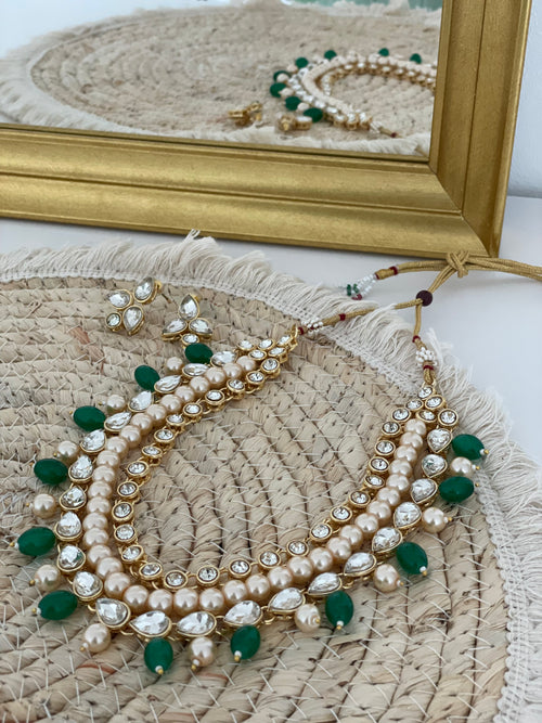 Beaded Kundan Necklace set