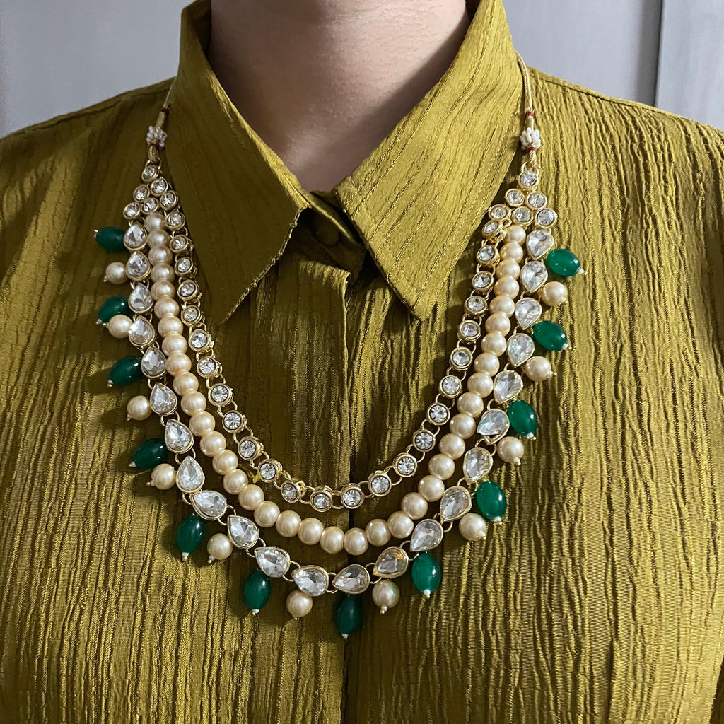 Beaded Kundan Necklace set