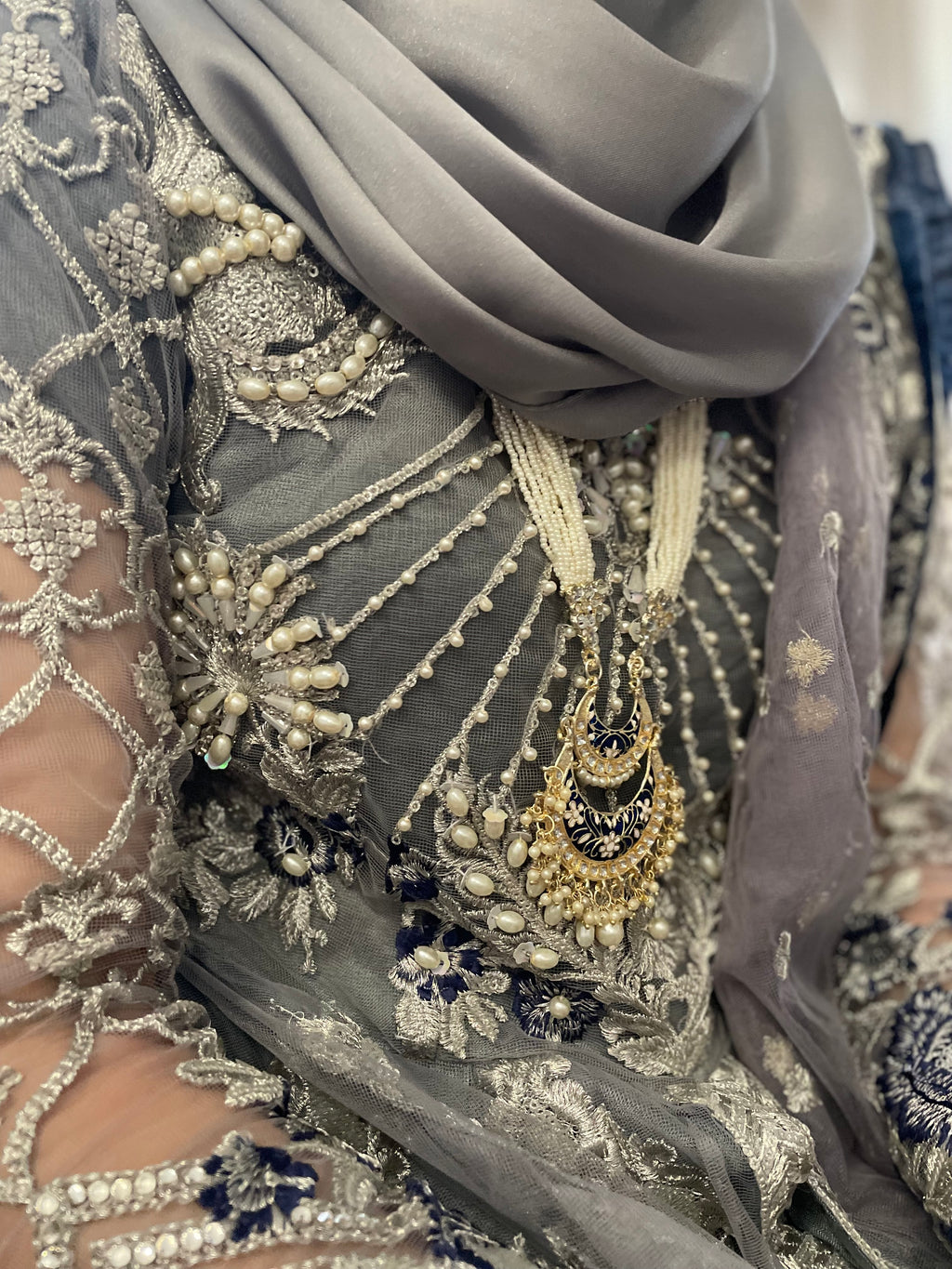 Kundan Pearl Meenakari Necklace set