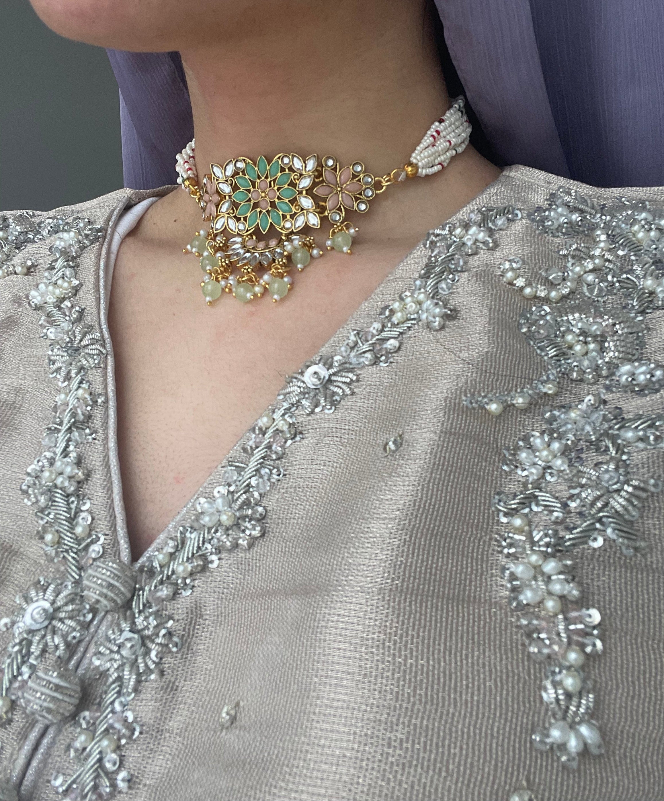 Kundan choker Necklace set