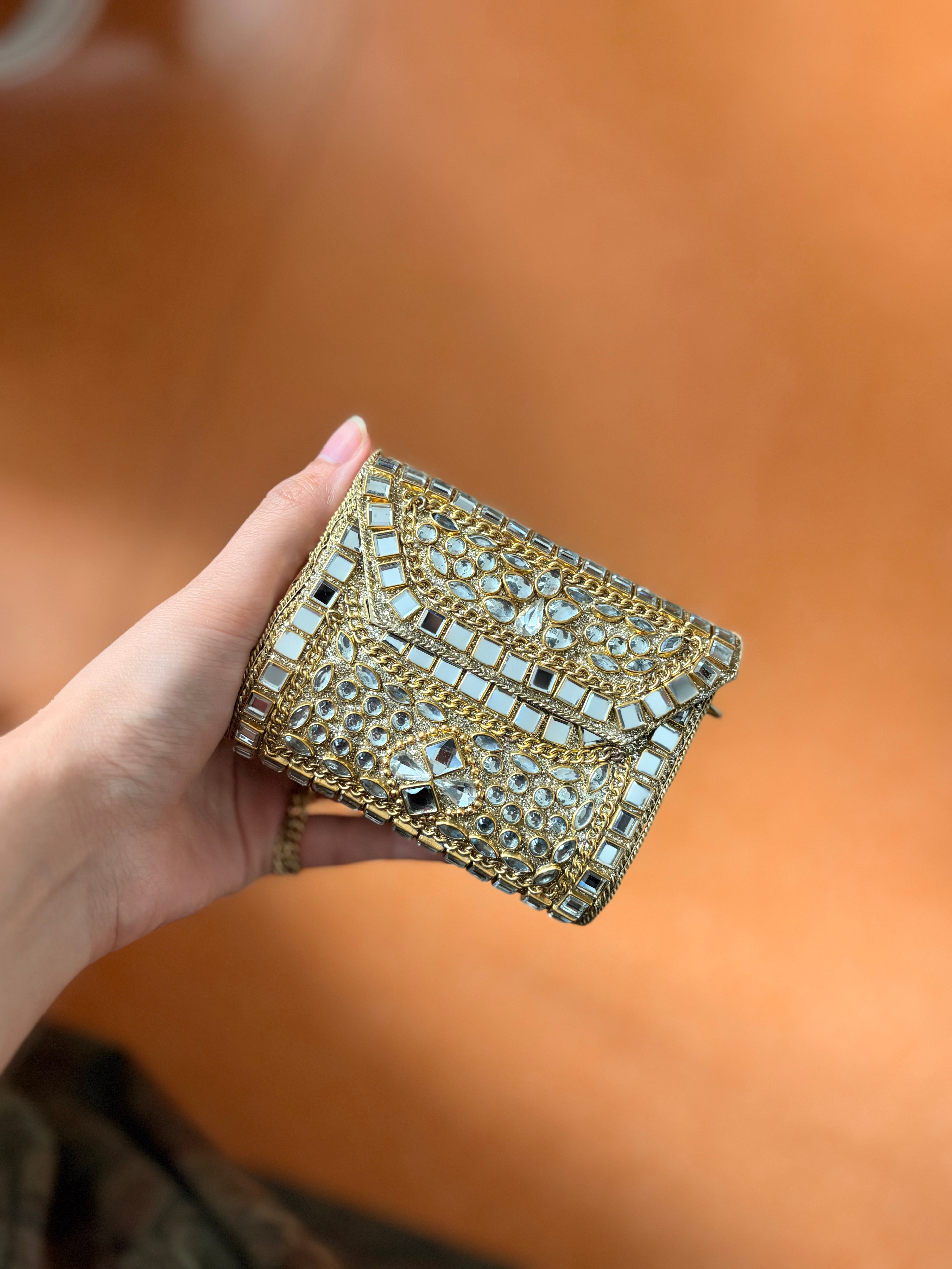 Golden Kundan clutch