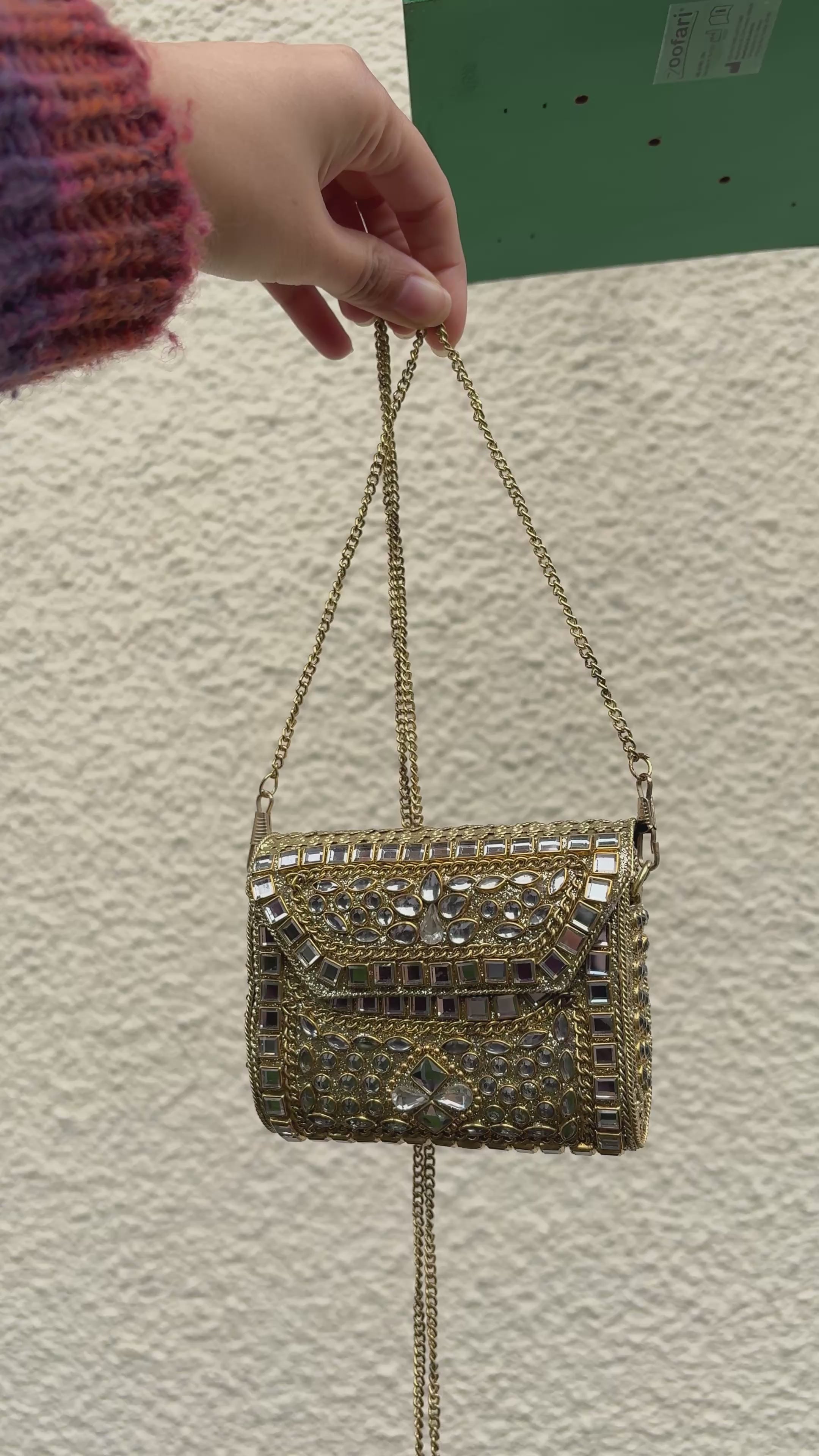 Golden Kundan clutch
